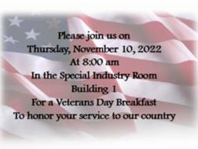 Veterans Day Breakfast Nov 2022