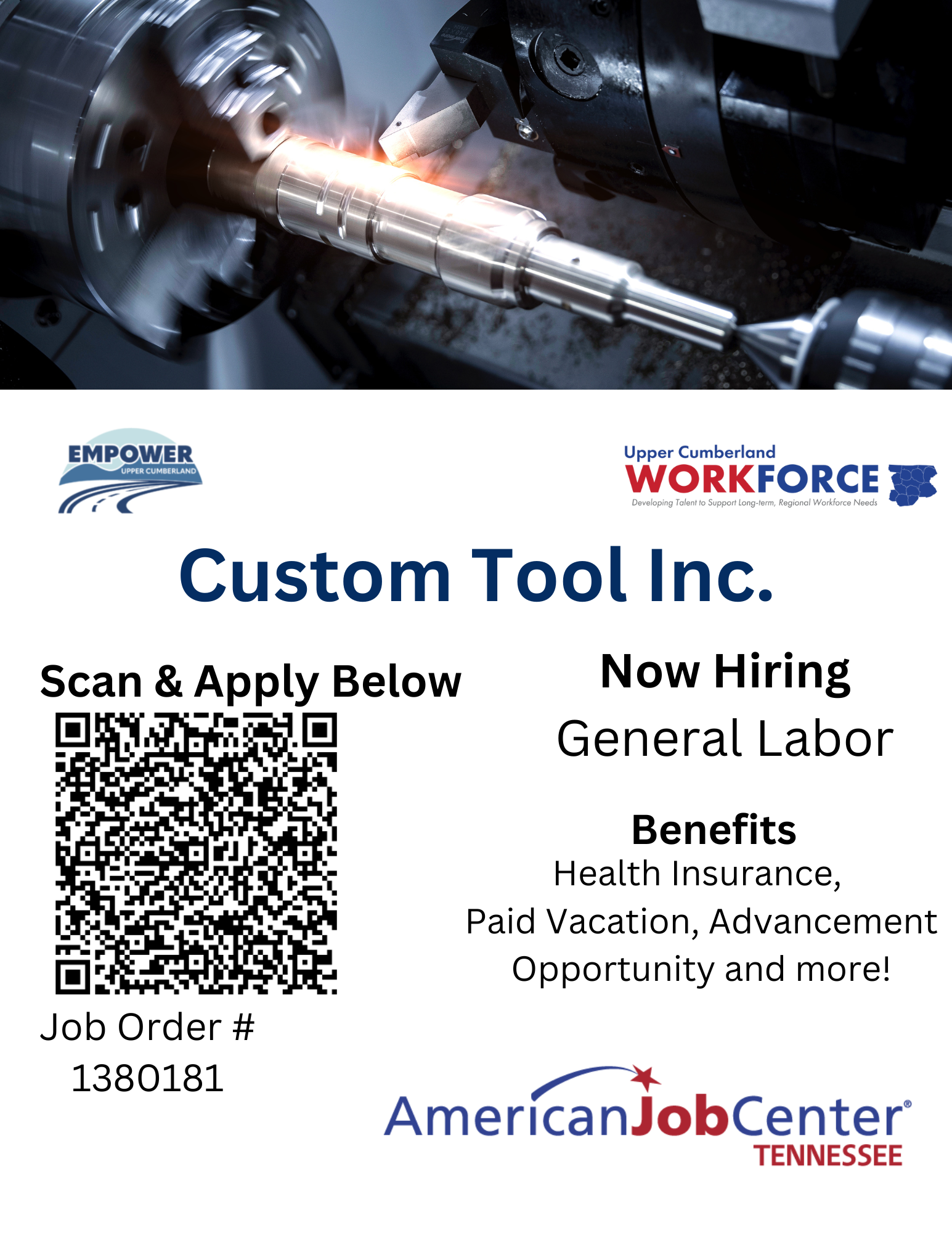General Labor Job Position - Custom Tool Inc
